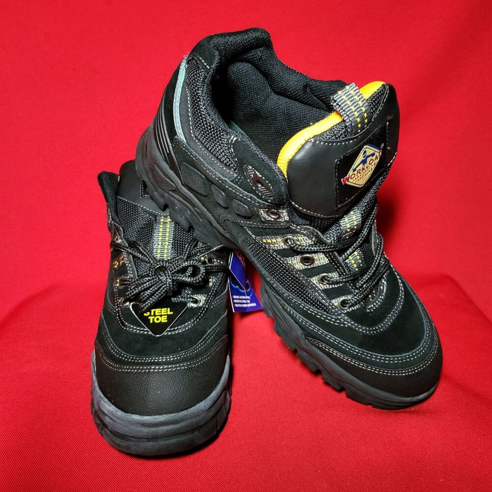Mens Workload Spiker Black Leather Steele Toe Shoes Size 12 NIB